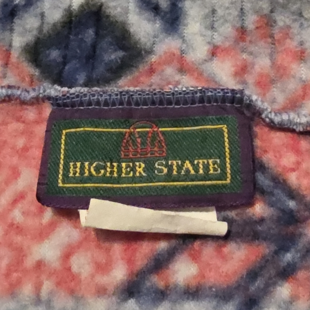 VTG 90s Higher State Fleece XL Made in Canada Nordic Snowflake Print Retro Ski - Picture 7 of 10